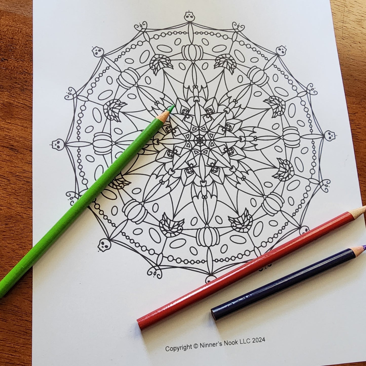 Halloween Mandala Coloring Page