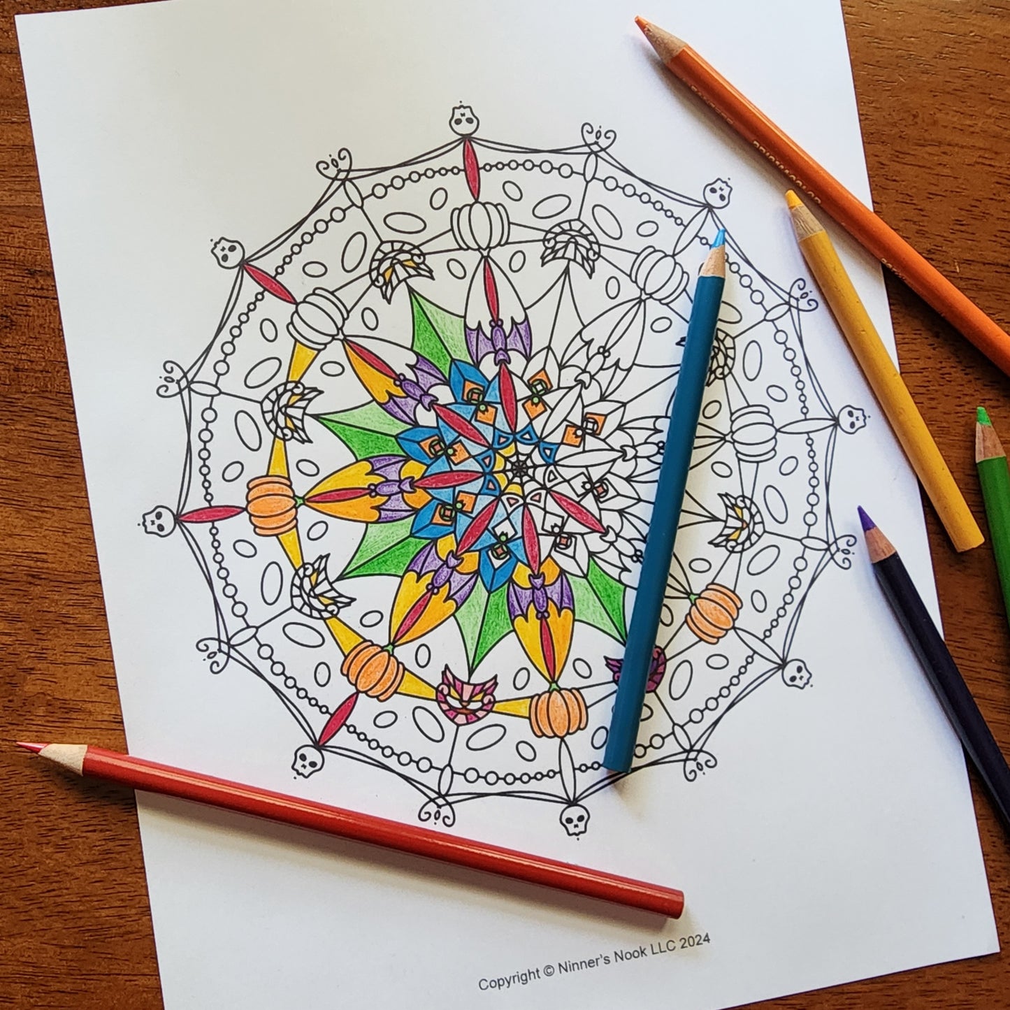 Halloween Mandala Coloring Page