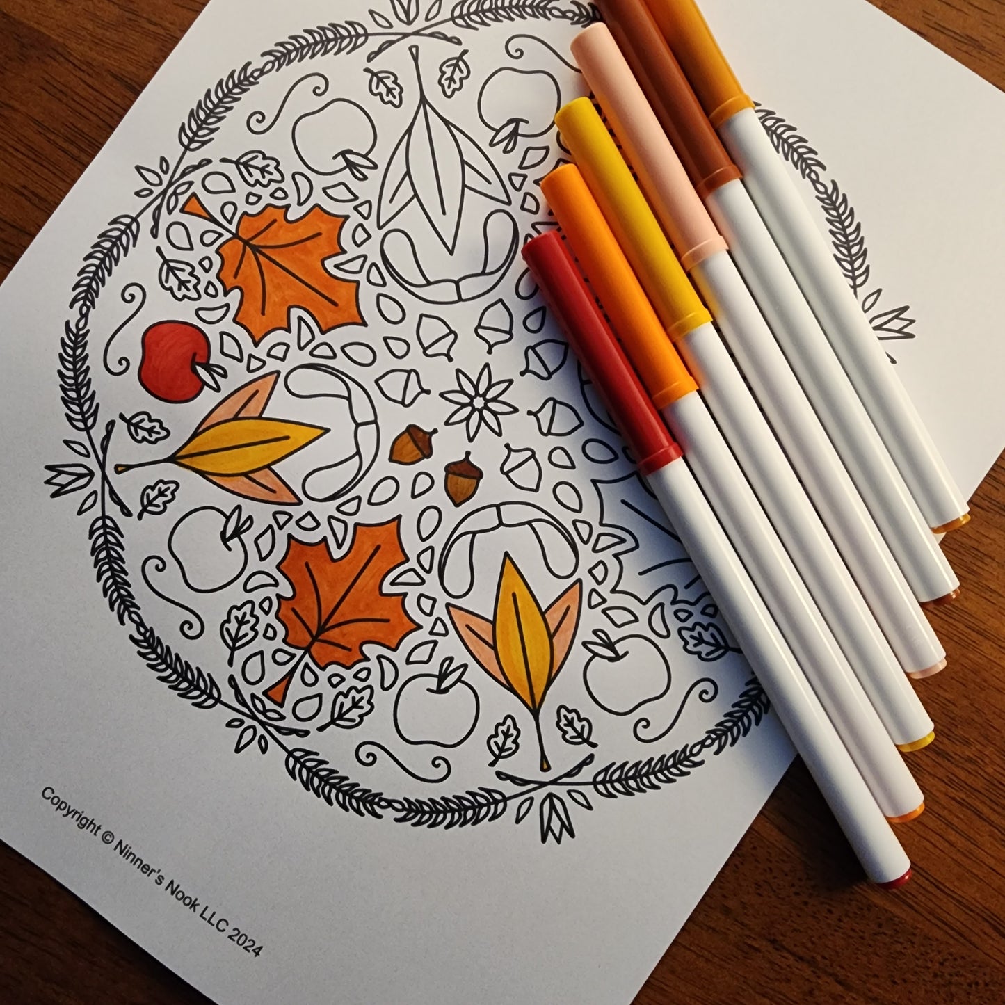 Autumn Mandala Coloring Page