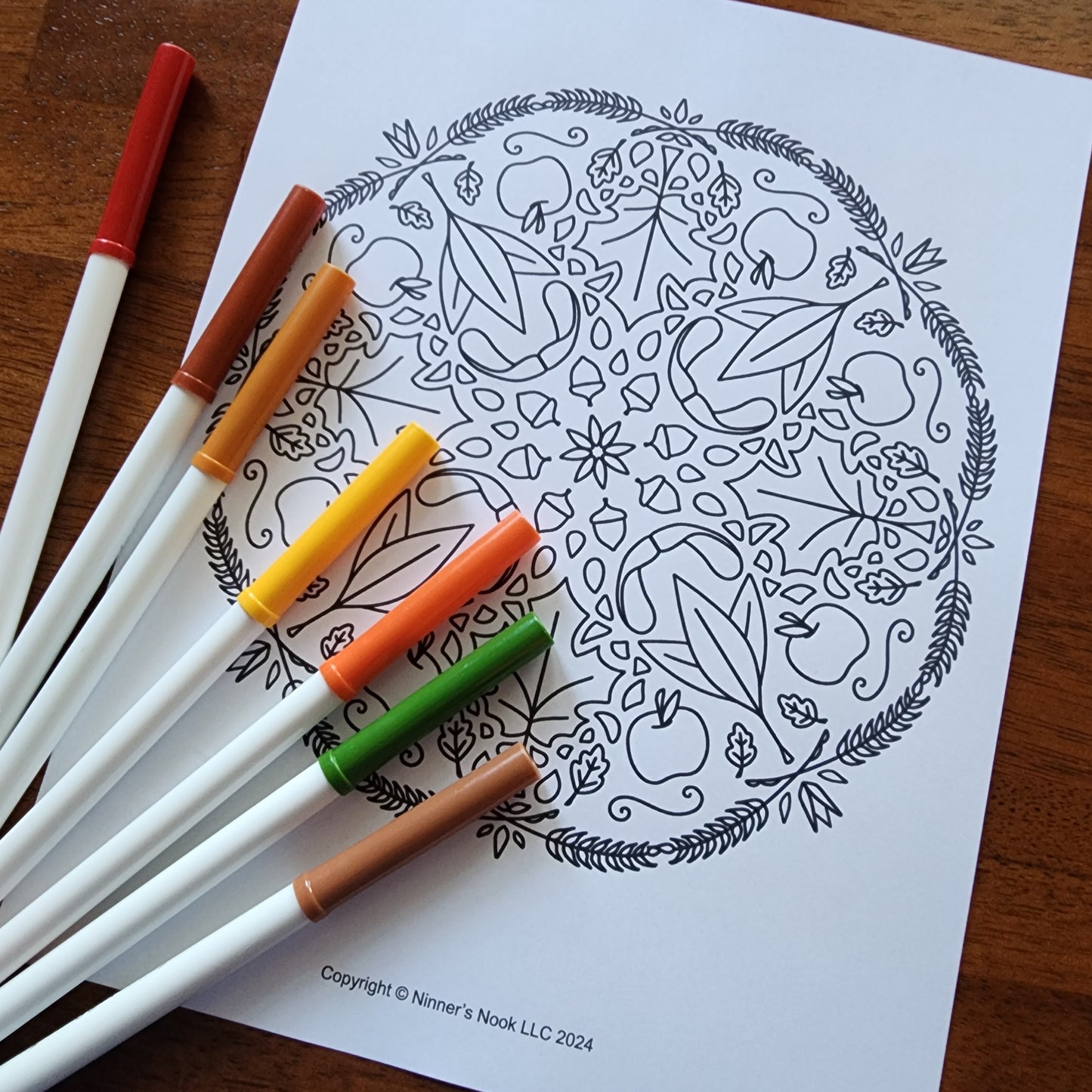 Autumn Mandala Coloring Page